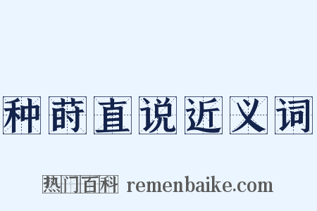种莳直说近义词是什么意思的图片